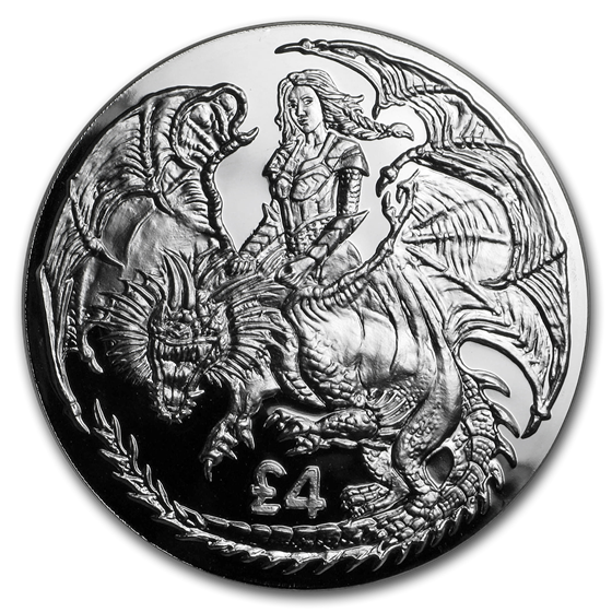 2019 BIOT 2 oz Silver Warrior Queen & Dragon High Relief Proof 2019 BIOT 2 oz Silver Warrior Queen & Dragon High Relief Proof